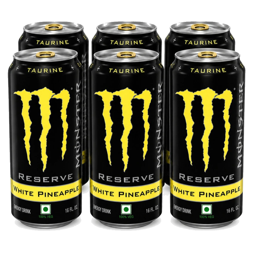 HEALTHIVA Monster Energy White Pineapple Carbonated L-Carnitine Zero Sugar Taurine Energy Drink