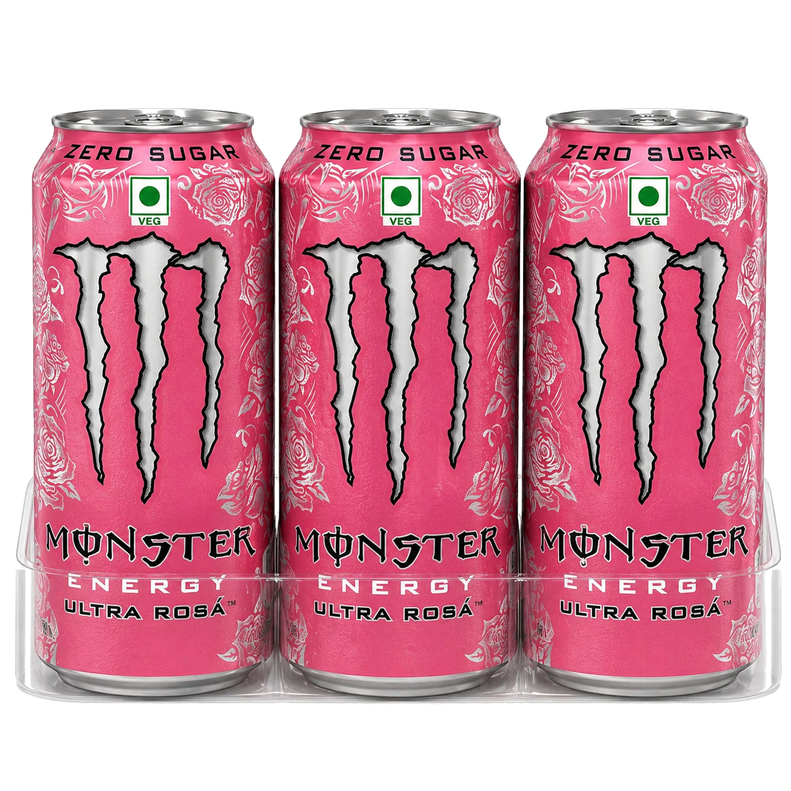 HEALTHIVA Monster Energy Ultra Rosa Carbonated L-Carnitine Zero Sugar Taurine Energy Drink