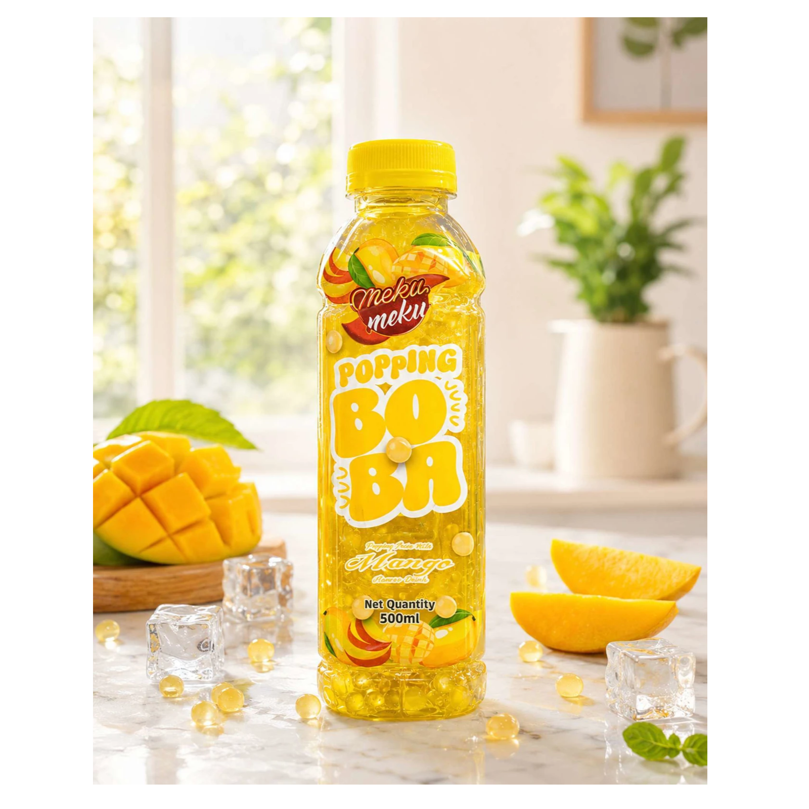 Meku Mango Popping Boba Drink 500 ml